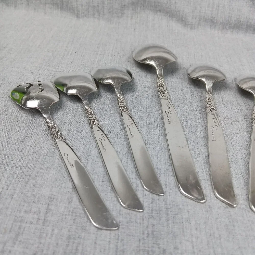 Community South Seas 8 Spoon Lot Mid Century Modern Replacements Pieces Bon Bon